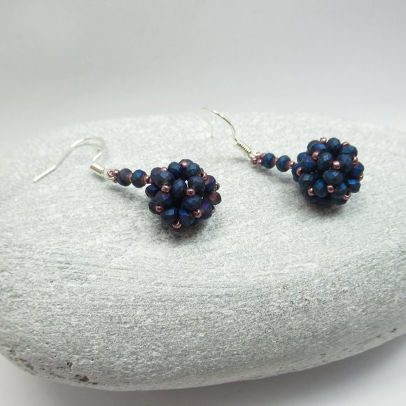 Beaded bead earrings - Picture 5 of 9